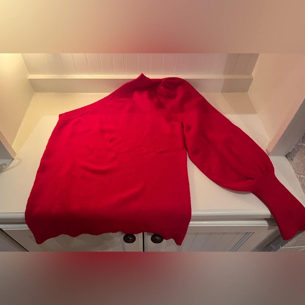 ❤️ Sofia One Shoulder Red Sweater | M - Picture 3 of 8